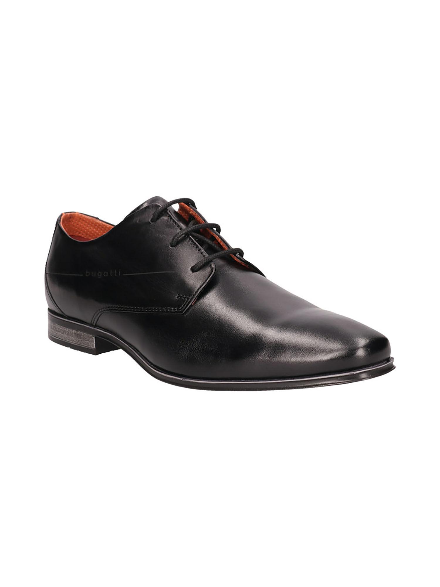 margo black leather mens derby shoes