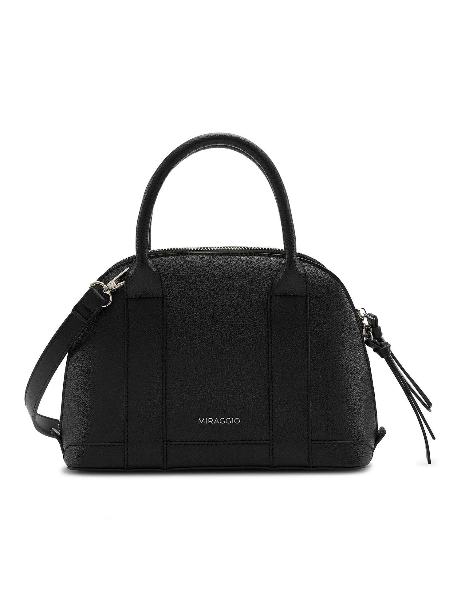 margo dome-shaped handbag for women with sling/crossbody strap - black