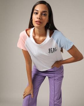 mariana colourblock v-neck t-shirt