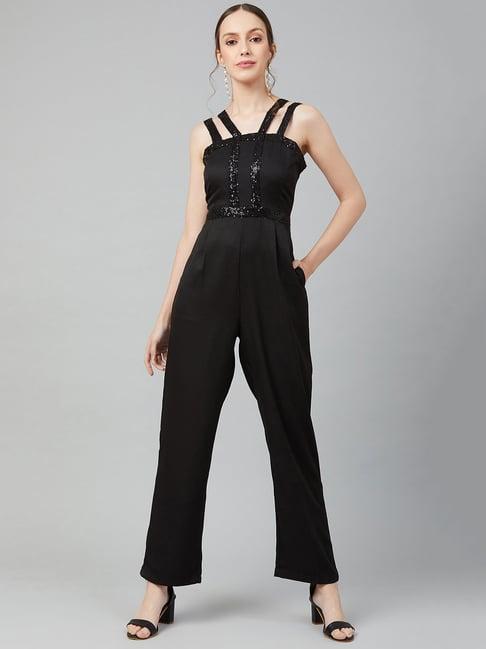 marie claire black embellished jumpsuit