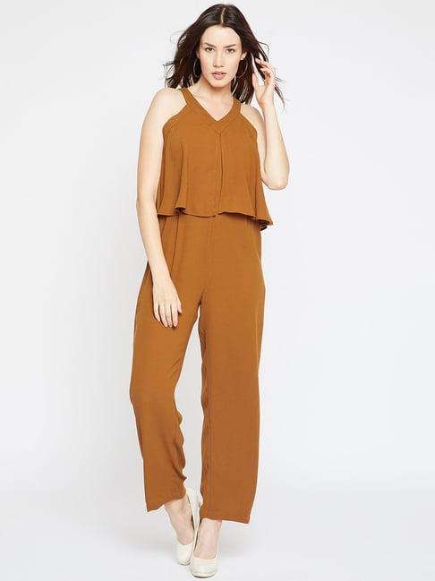 marie claire brown sleeveless jumpsuit