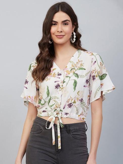 marie claire off white floral print top