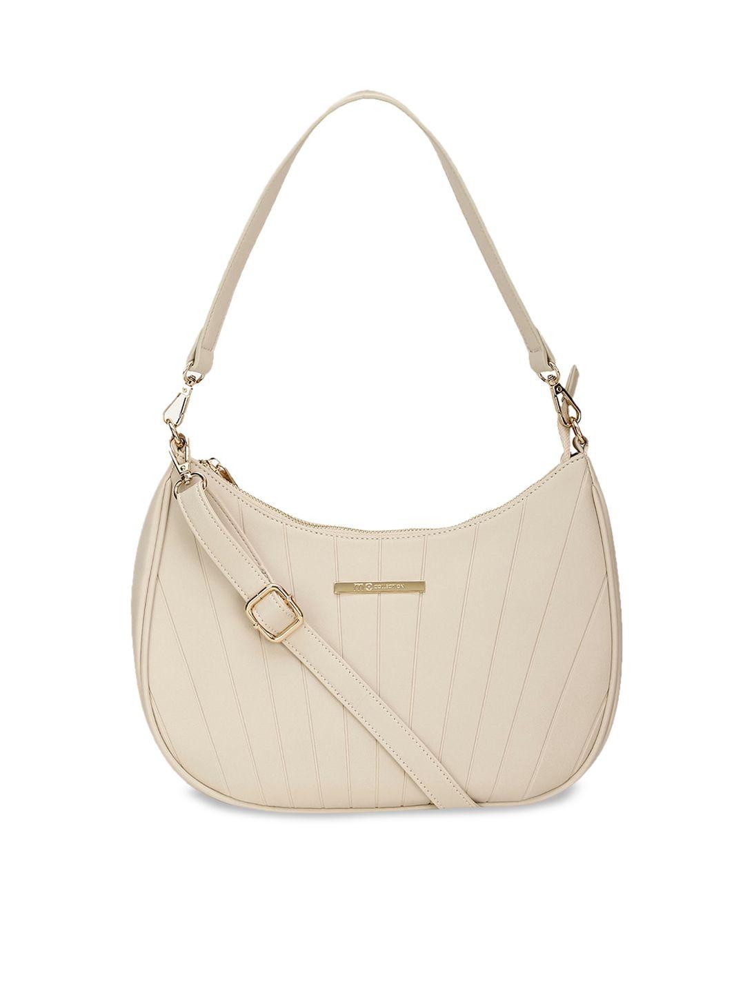 marie claire off white textured half moon hobo bag