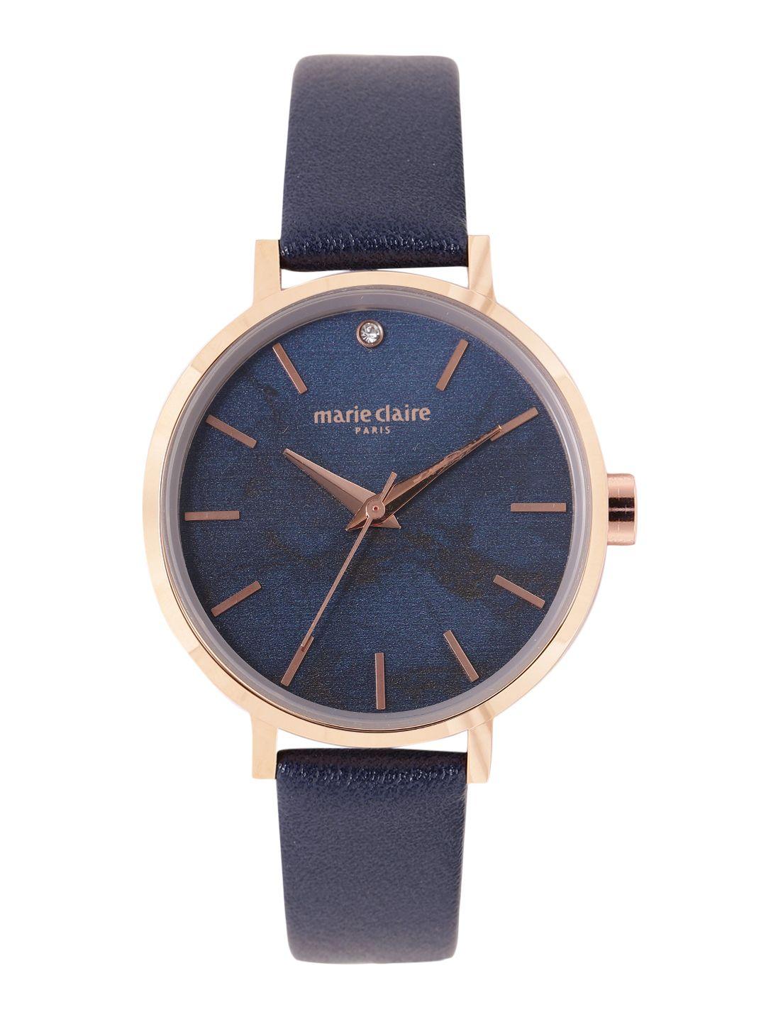 marie claire women blue solid analogue watch mc22025