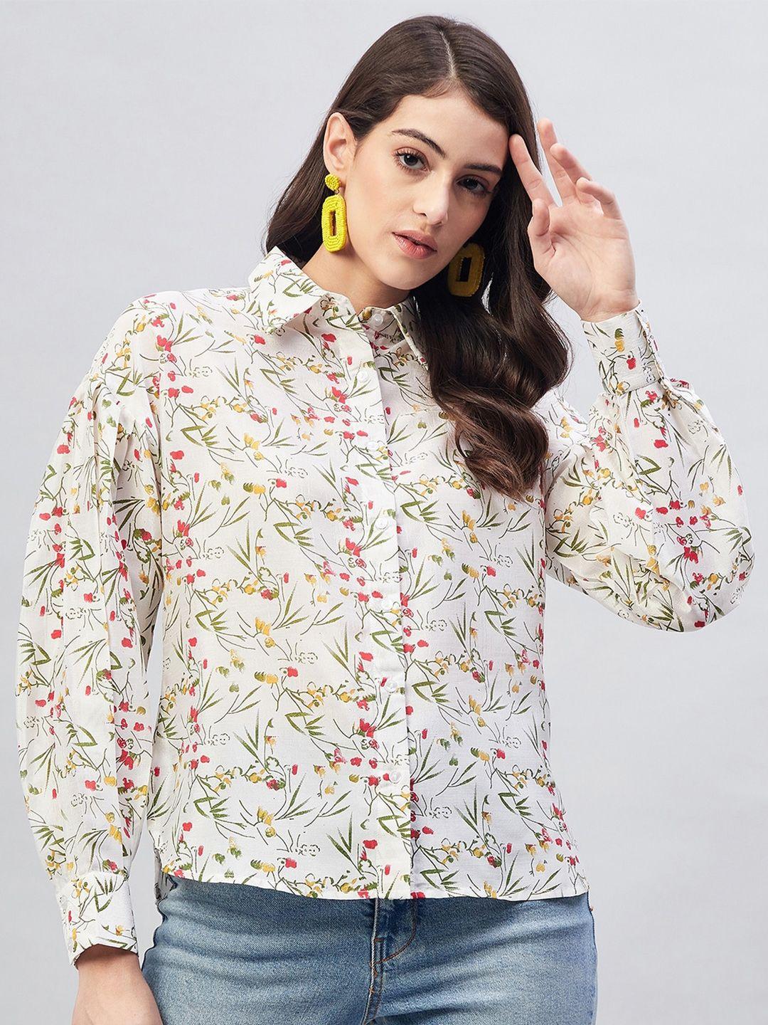 marie claire women floral printed casual shirt