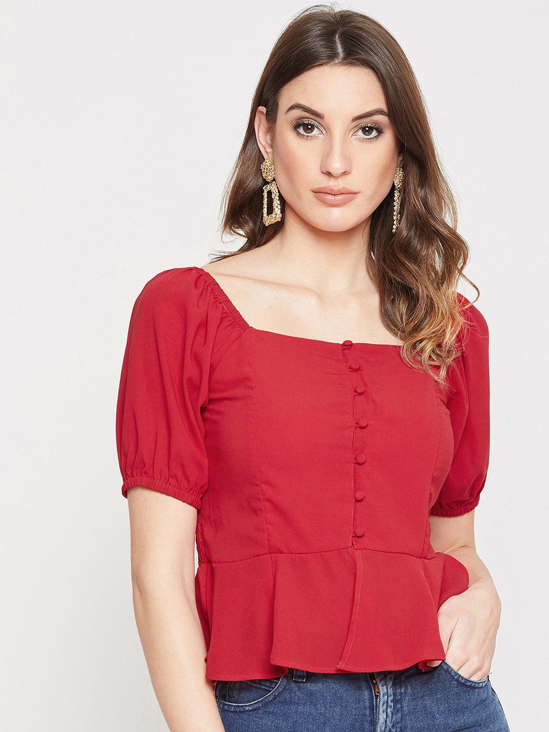 marie claire women red solid top