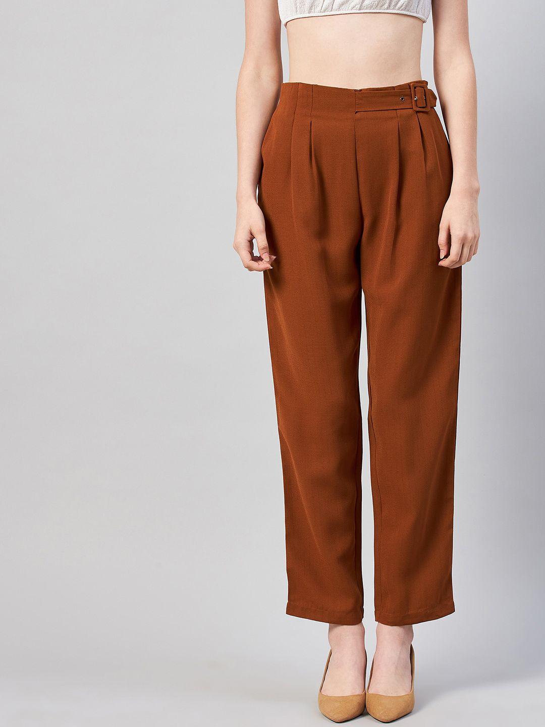 marie claire women tan pleated trousers