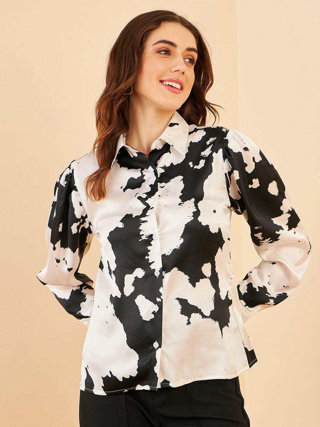 marie claire animal printed satin casual shirt