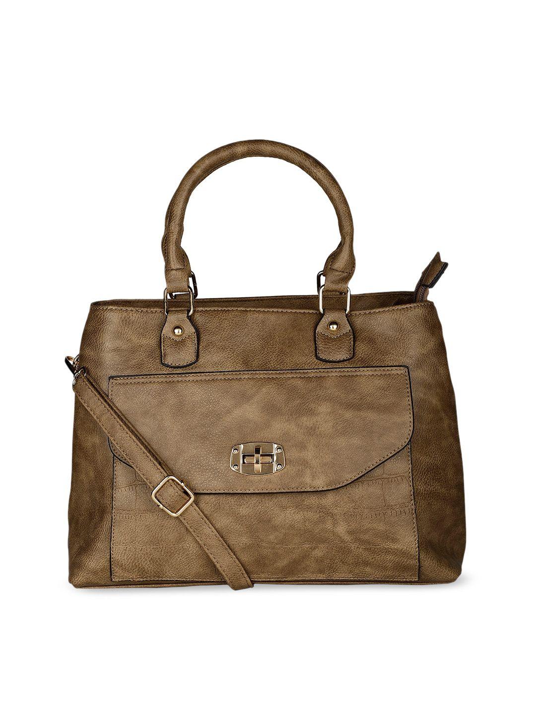 marie claire beige leather structured handheld bag