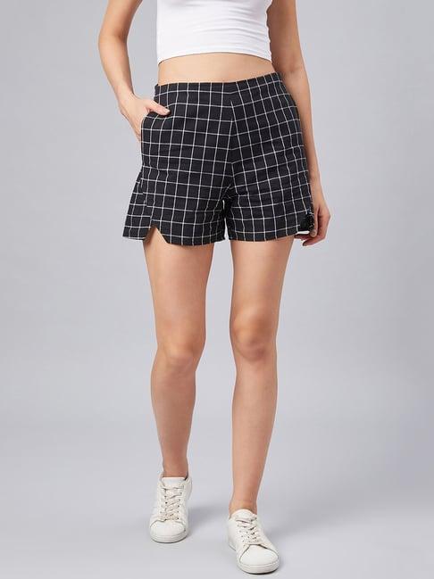 marie claire black check shorts