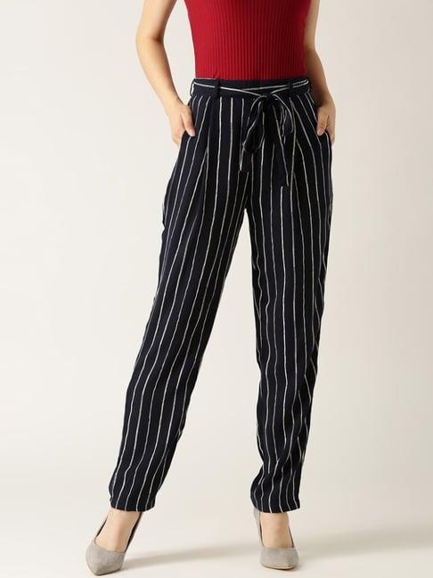 marie claire blue striped trousers