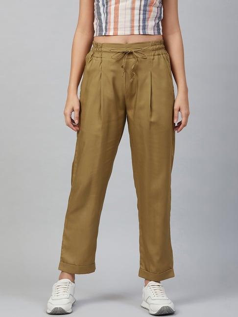 marie claire brown mid rise regular fit trousers