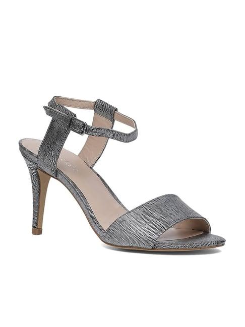 marie claire by bata women's gun metal ankle strap stilettos