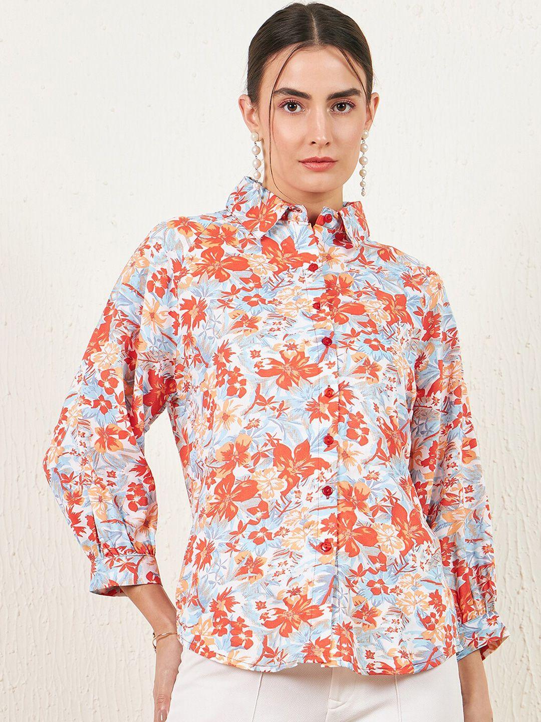 marie claire floral printed casual shirt
