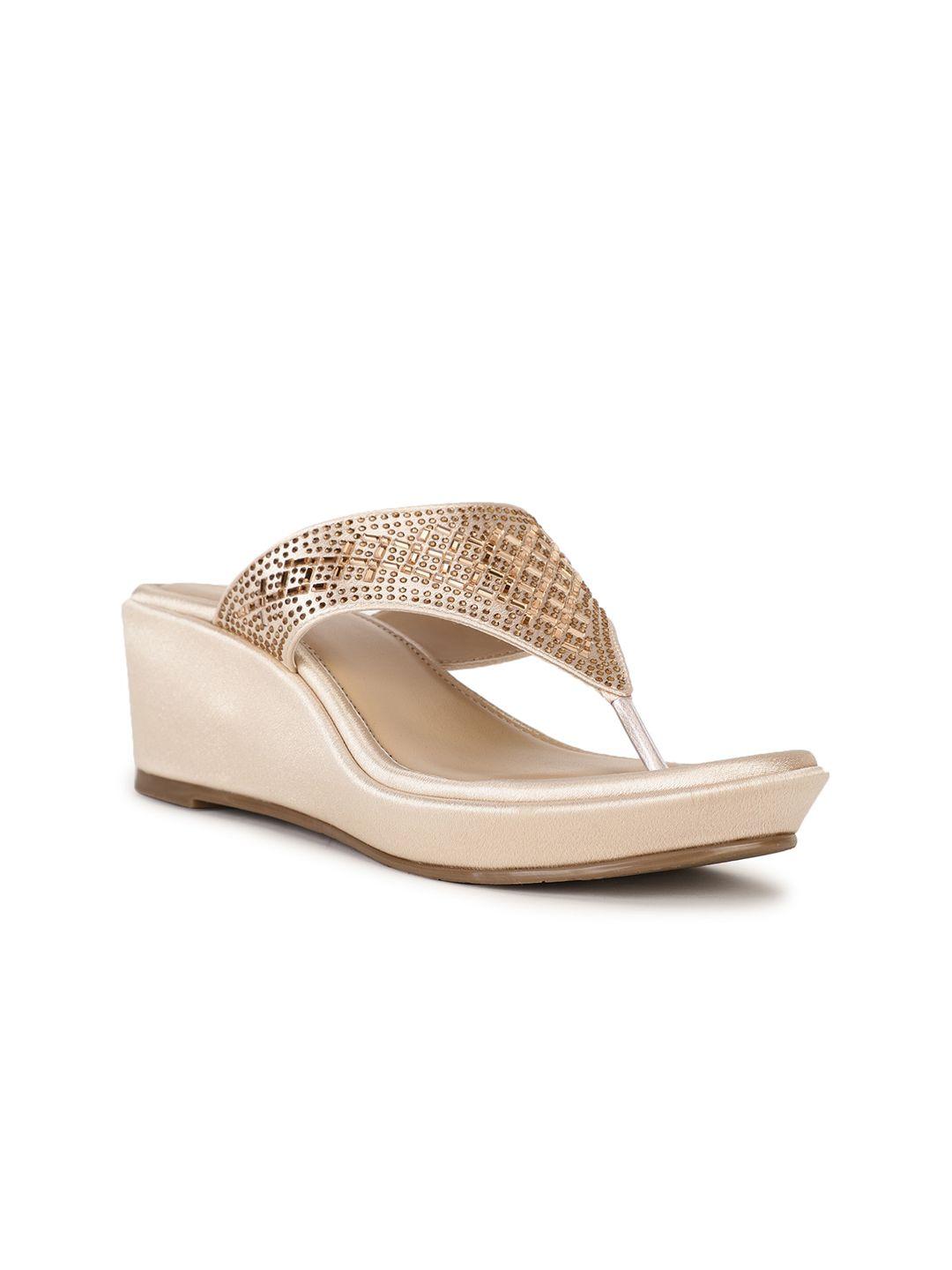 marie claire gold-toned wedge sandals