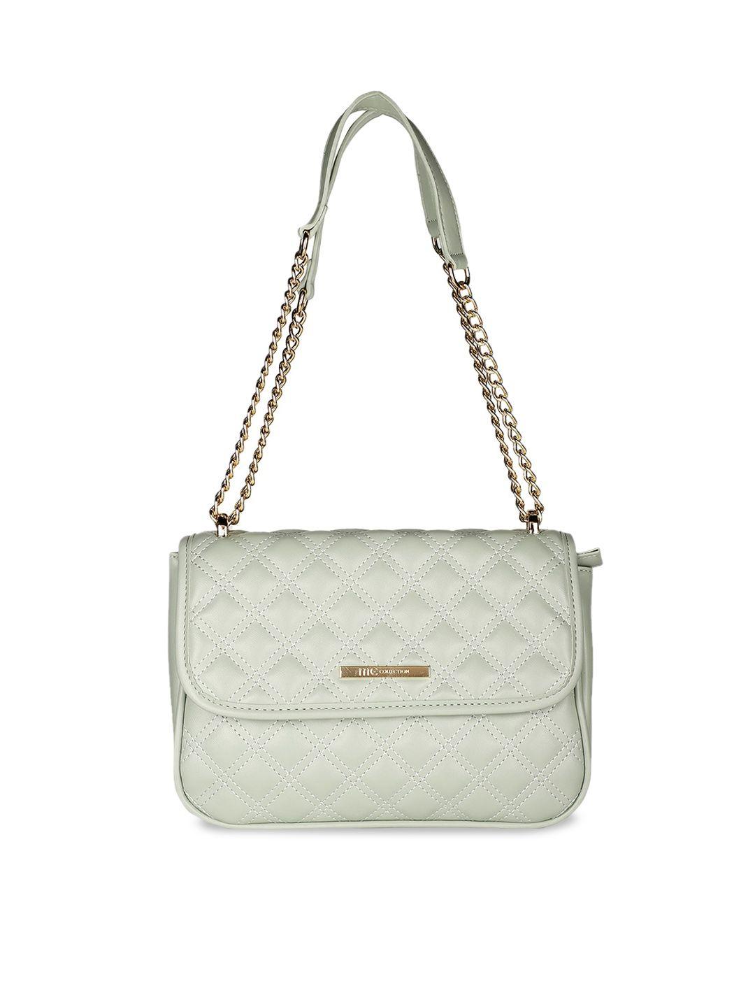 marie claire green geometric textured leather structured shoulder bag
