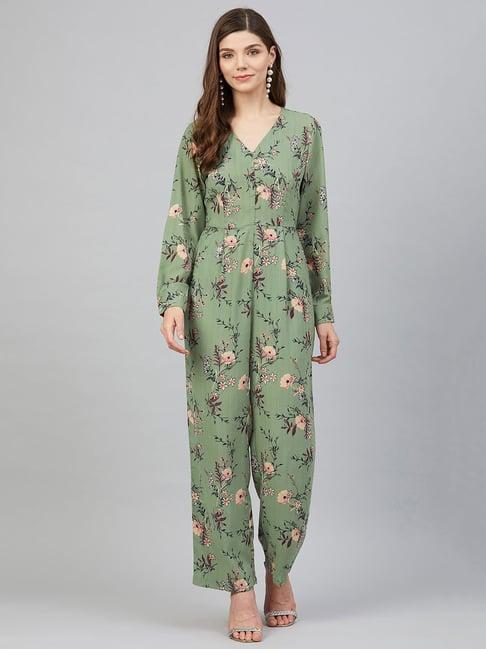 marie claire green printed jumpsuit