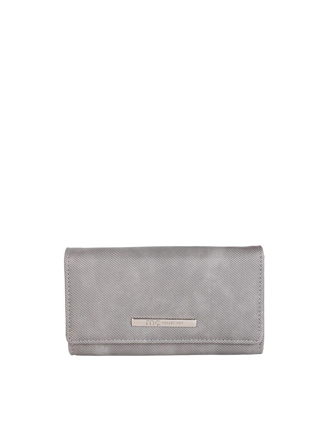 marie claire grey & peach-coloured synthetic envelope clutch