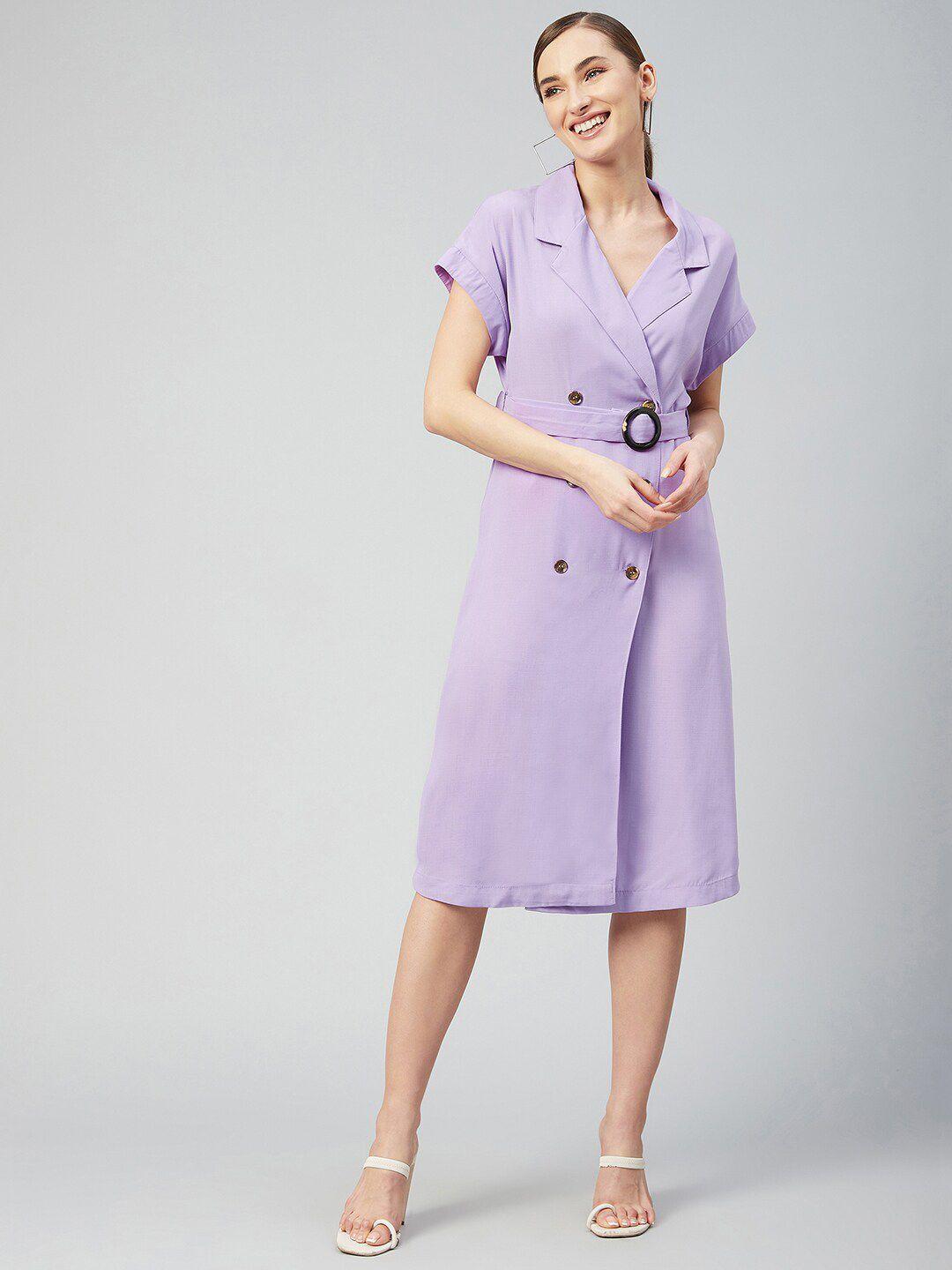 marie claire lavender belted blazer midi dress