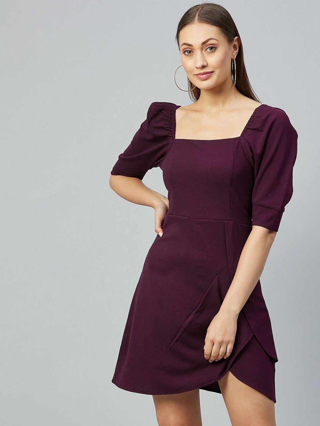 marie claire maroon a-line dress