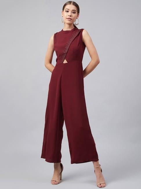 marie claire maroon jumpsuit