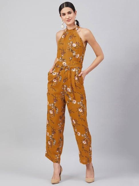 marie claire mustard printed jumpsuit