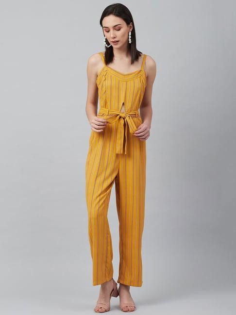 marie claire mustard striped jumpsuit