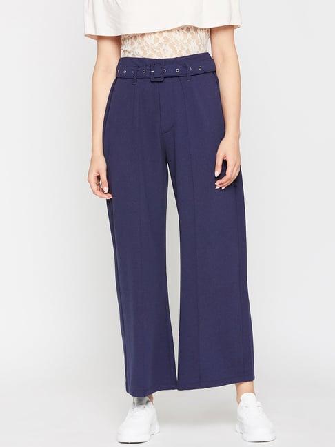 marie claire navy high rise relaxed fit trousers