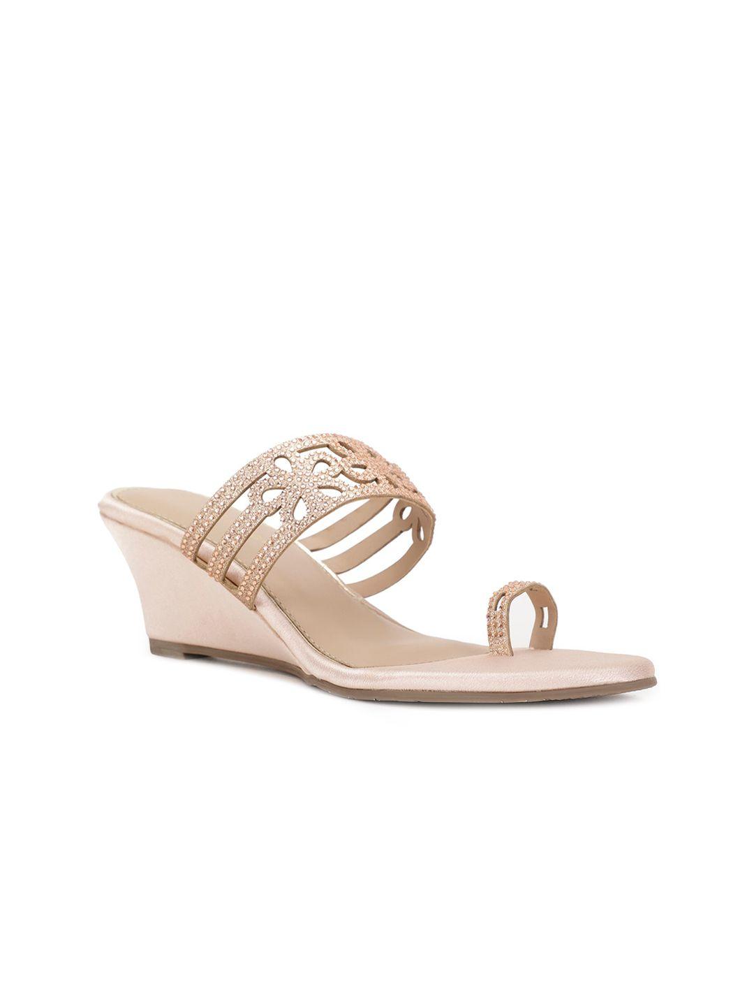 marie claire pink pu party one toe wedge heel