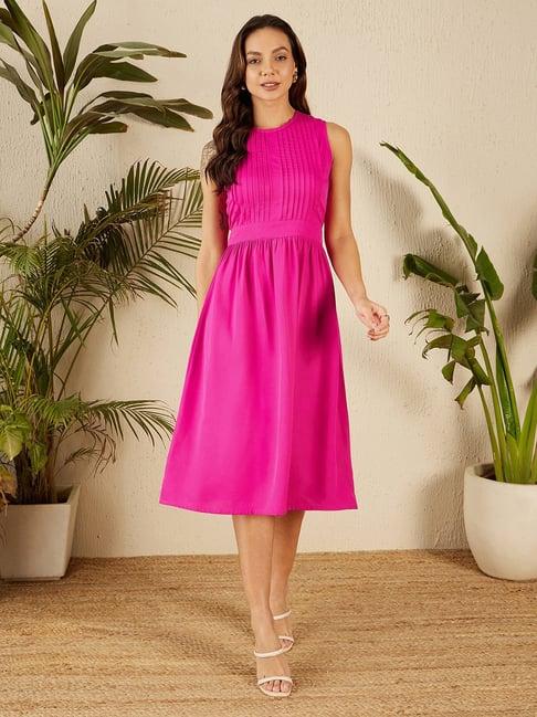 marie claire pink regular fit midi dress