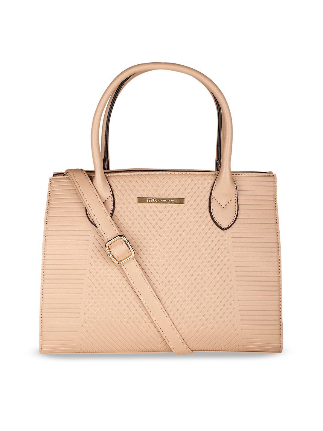 marie claire pink textured leather satchel bag