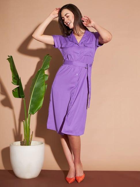 marie claire purple a-line dress