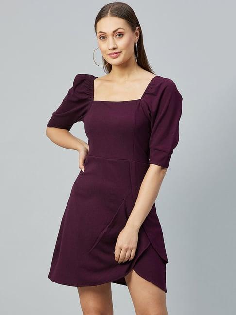 marie claire purple a line dress