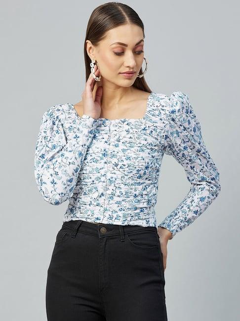 marie claire white floral print top