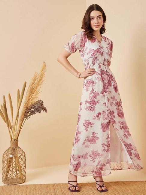 marie claire white printed maxi dress