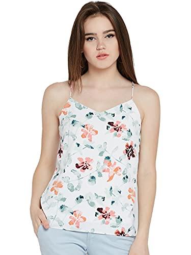 marie claire women's floral regular fit top (mc896_off-white s)