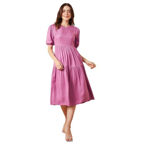 marie claire women's regular fit dress (mc8034a_purple s)