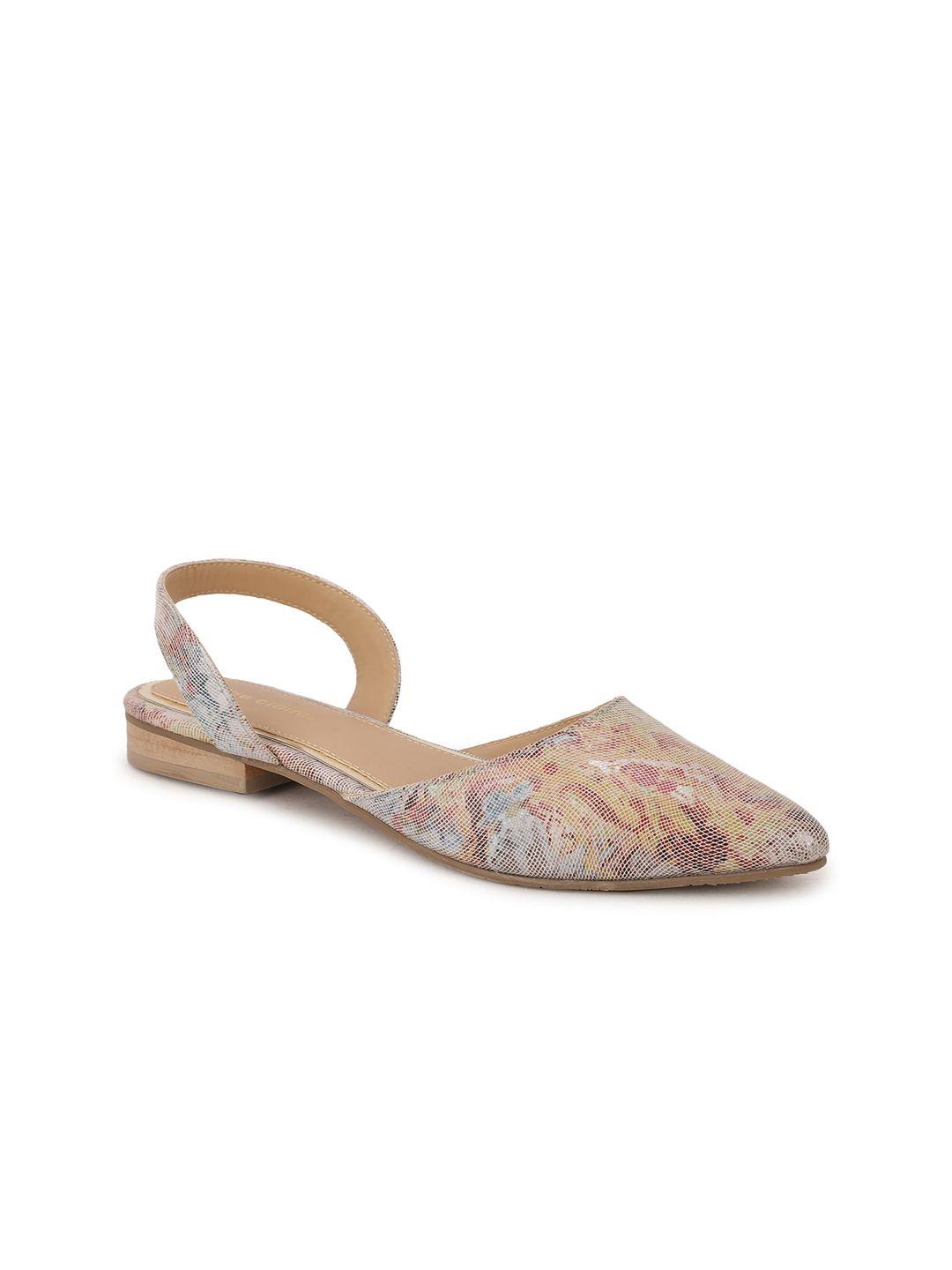 marie claire women beige printed mules