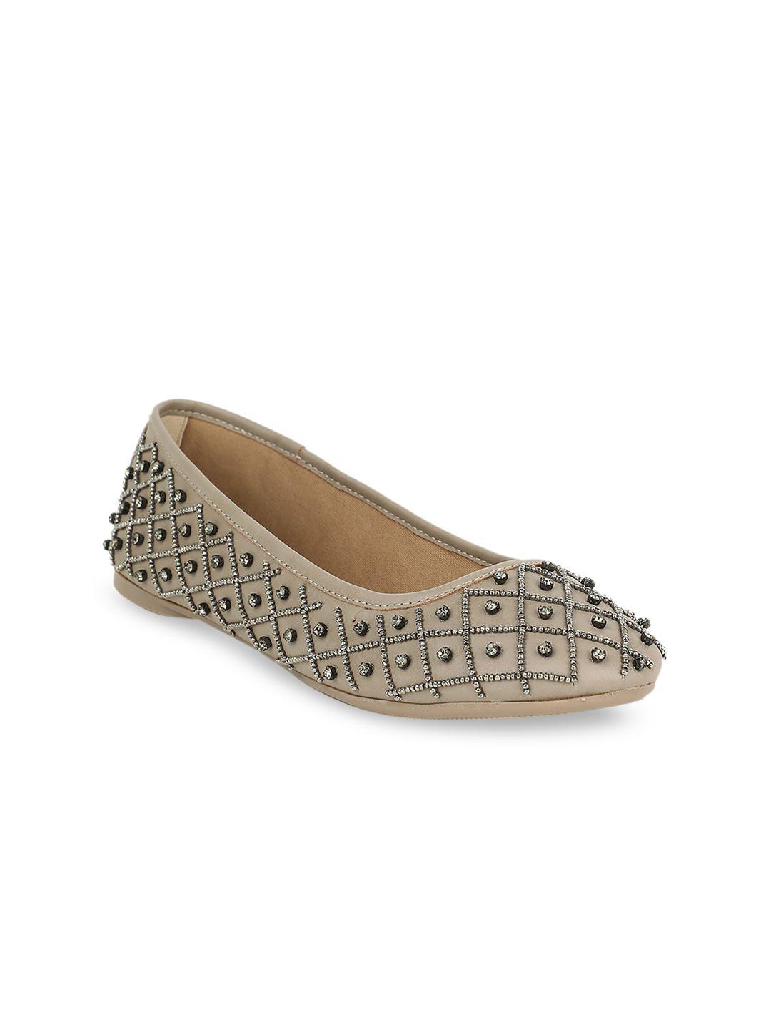 marie claire women grey embellished ballerinas