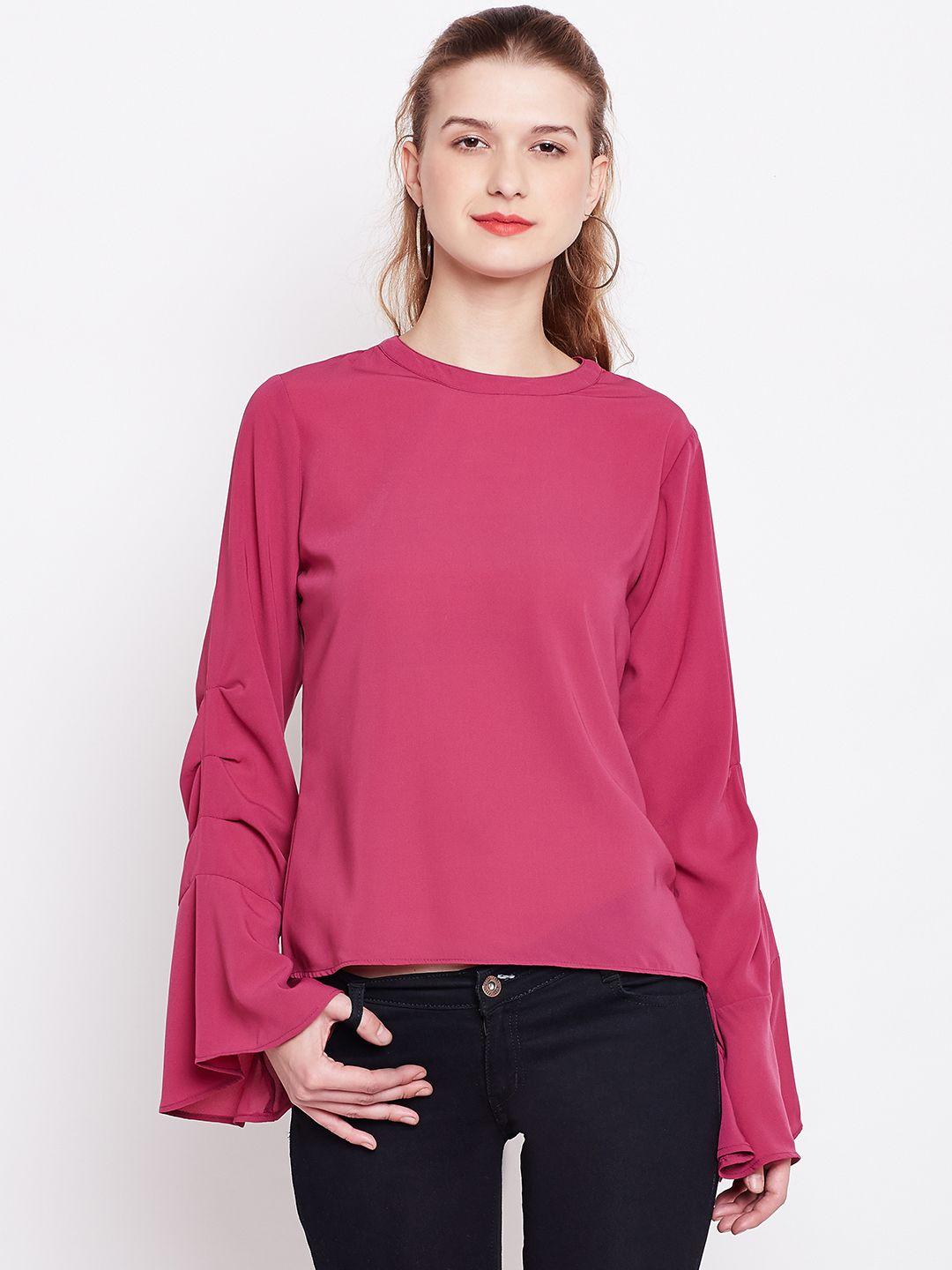 marie claire women pink solid top