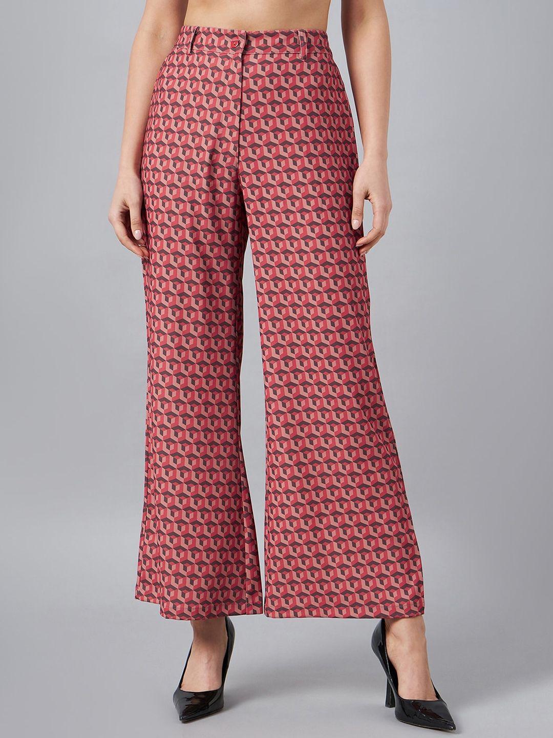 marie claire women printed high-rise trousers