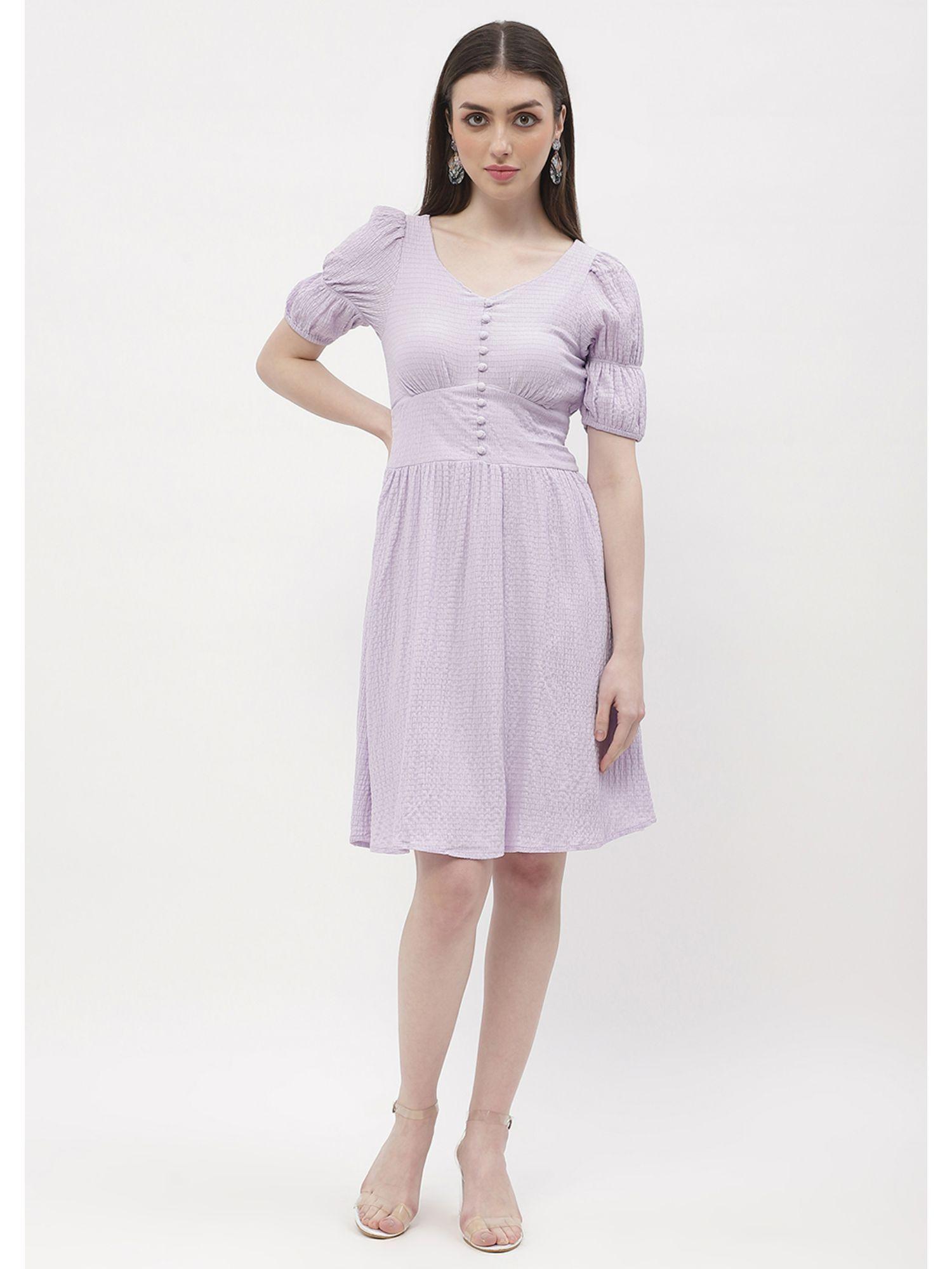 marie sleeve lavender a-line dress