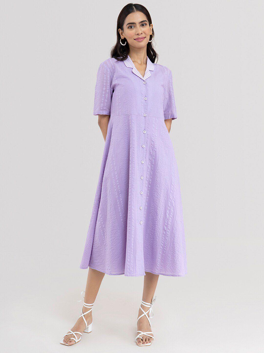 marigold by fablestreet lavender shirt midi dress