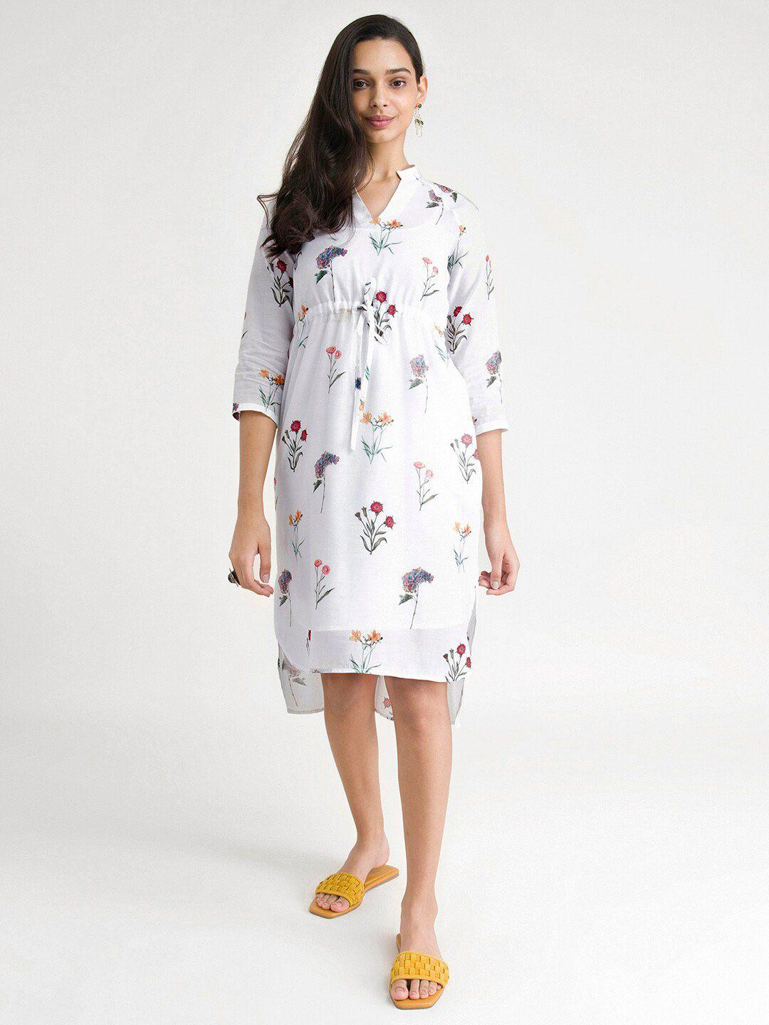 marigold by fablestreet white floral a-line dress