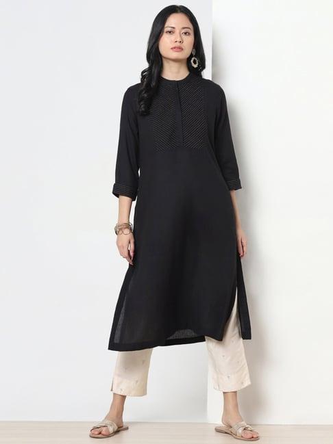 marigold lane black straight kurta