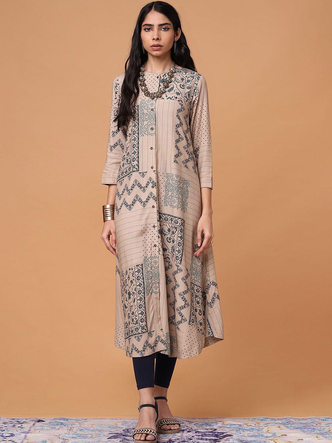 marigold lane ethnic motifs printed a-line kurta