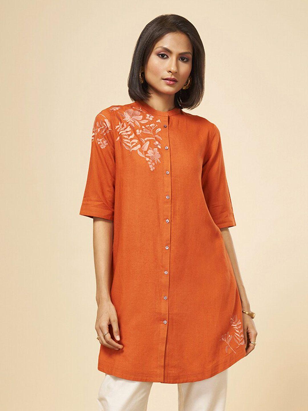 marigold lane floral embroidered cotton tunic