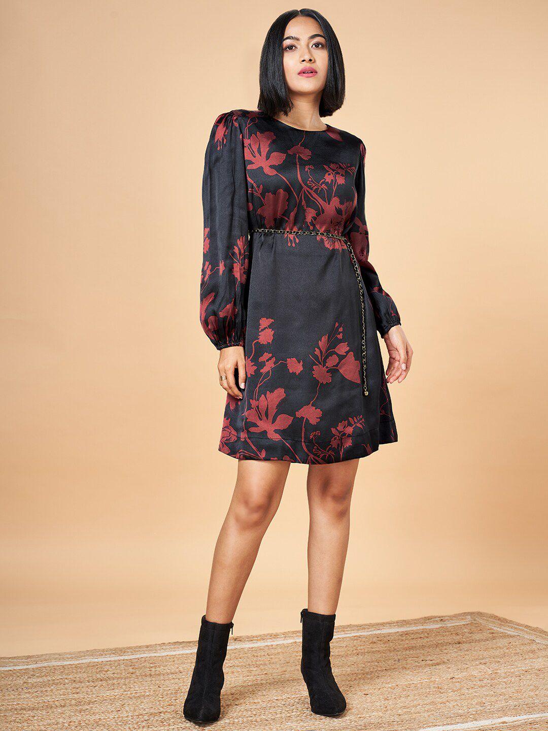 marigold lane floral printed silk dress