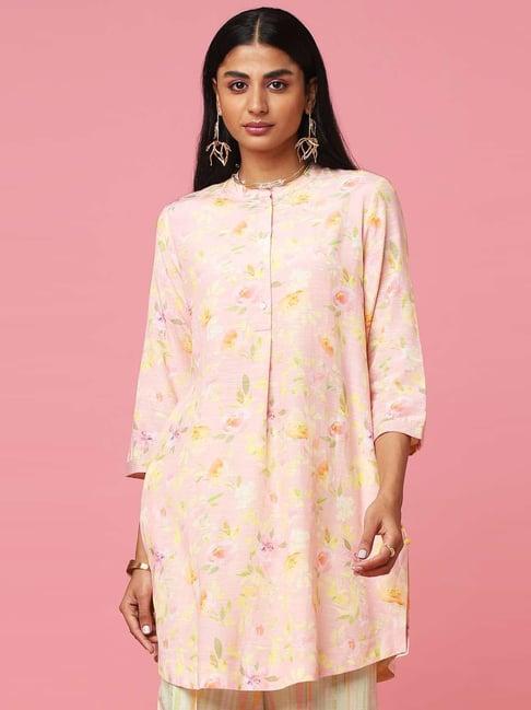 marigold lane peach printed tunic