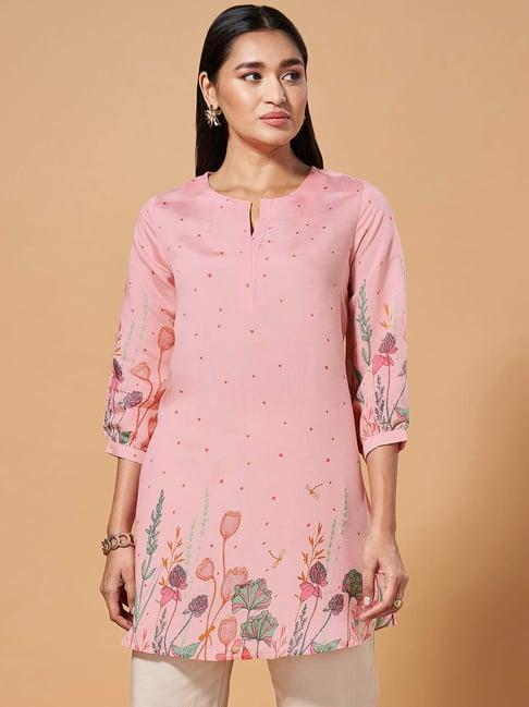 marigold lane pink printed tunic